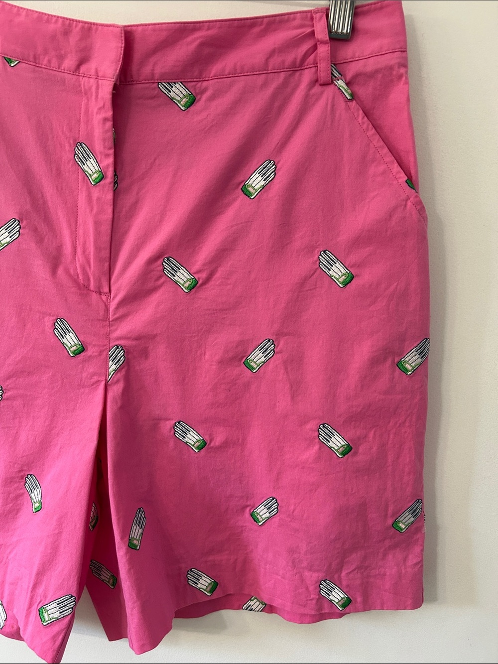 Vintage Lilly Pulitzer Bermuda Shorts Size 12 Pink Golf Glove Embroidered Preppy - Picture 10 of 11